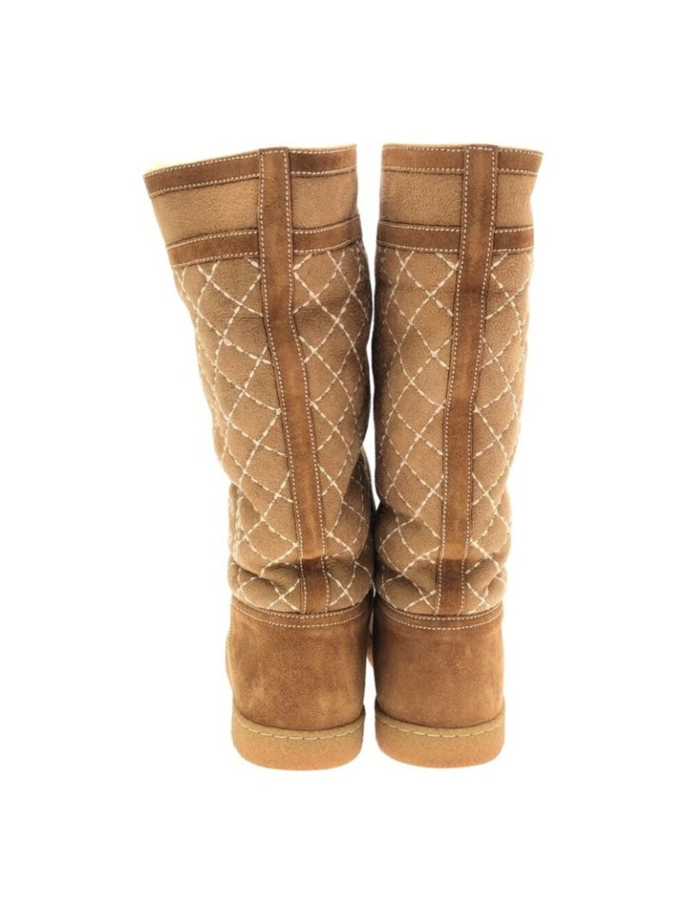 Chanel Moutonboa Boots Brown 37.5 - Picture 3 of 6